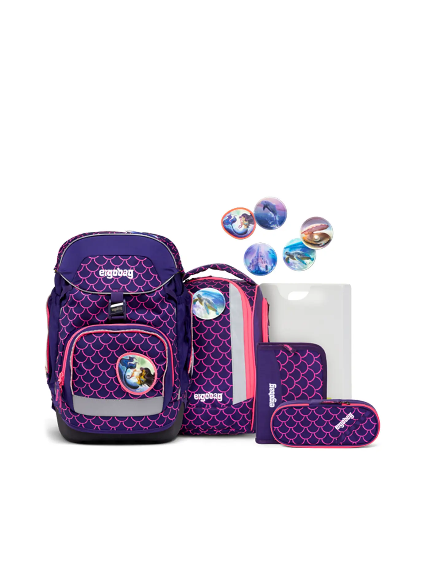 ERGOBAG | Schultaschen Set 6tlg MAXI Lumi -  PerlentauchBäre | 